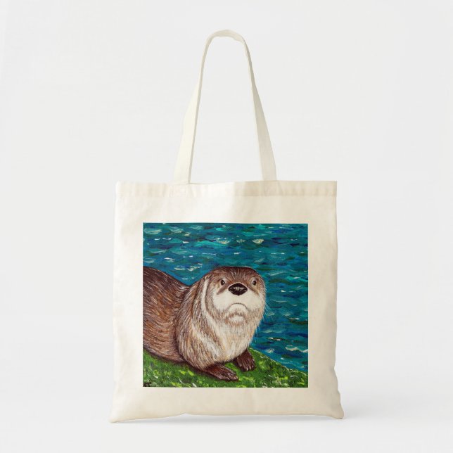 Tote Bag Peinture Cheeky River Otter (Devant)