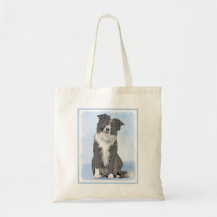 Tote Bag Peinture Collie Bordure - Joli art original chien