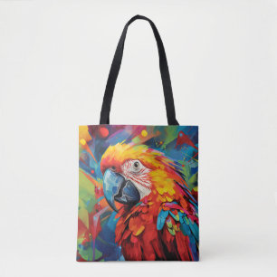 Tote Bag Peinture colorée d'oiseaux d'animaux de perroquets