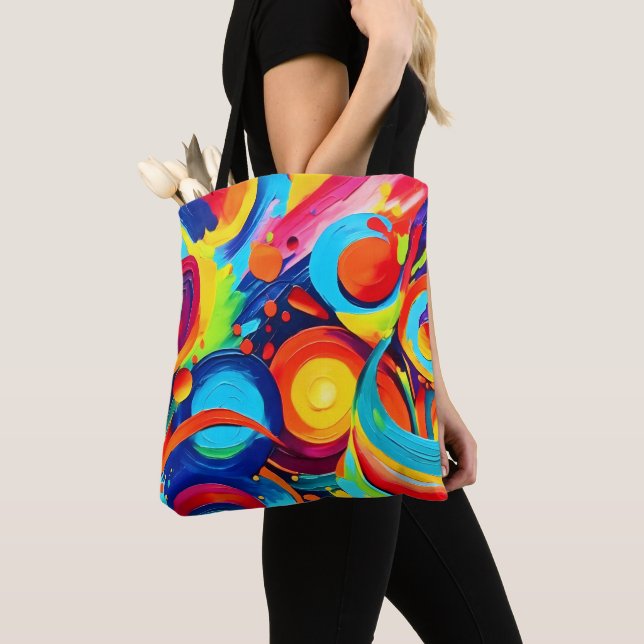 Tote Bag Peinture colorée du chaos cosmique  (De près)