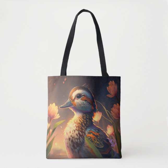 Tote Bag Peinture d'animaux d'oiseaux de canard Peinture d' (Devant)