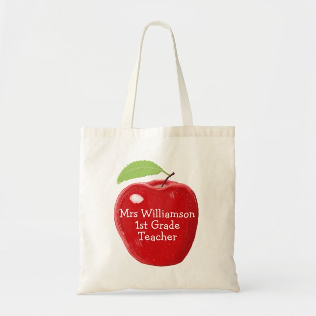 Tote Bag Peinture d'Apple du professeur personnalisé (Devant)