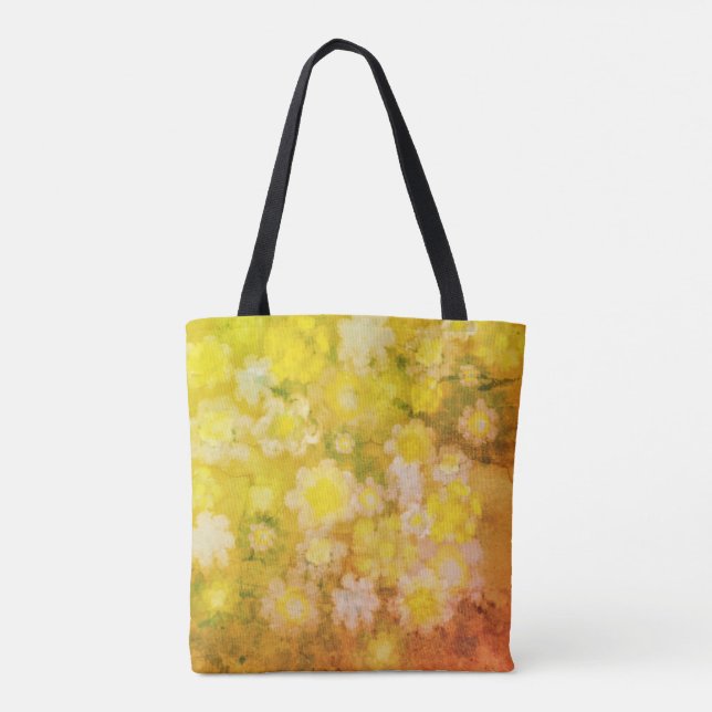 Tote Bag Peinture d'aquarelle Abstraite de fleurs rétro (Dos)