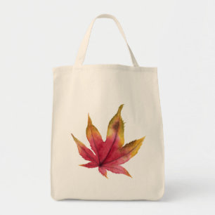 Tote Bag Peinture d'aquarelle de feuille d'érable d'automne