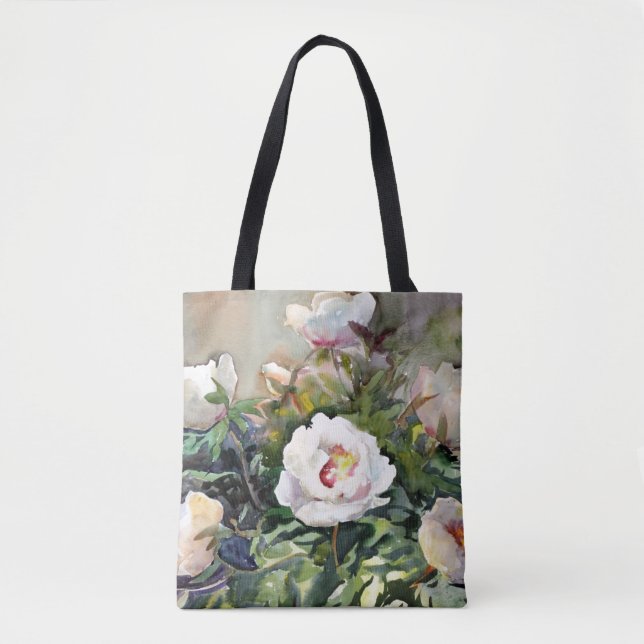 Tote Bag Peinture d'aquarelle des belles fleurs (Devant)