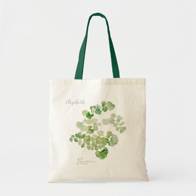 Tote Bag Peinture d'aquarelle végétale verte moderne (Devant)
