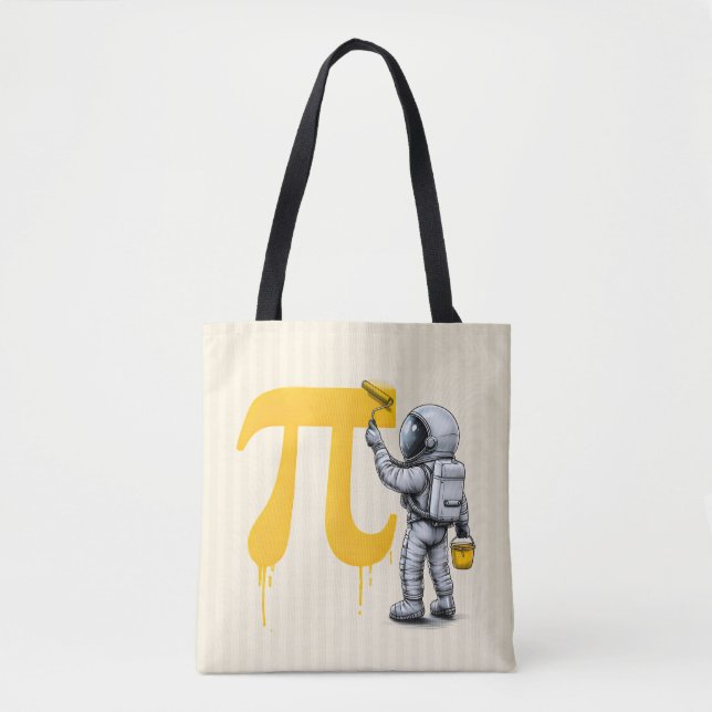 Tote Bag Peinture d'astronaute cool Symbole Pi Jour de Pi  (Devant)