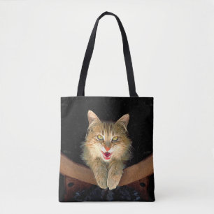 Tote Bag Peinture de chat fou - Joli art de chat original
