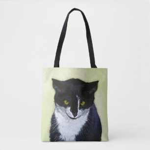 Tote Bag Peinture de chat smoking - Art original de chat mi