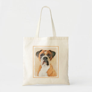 Tote Bag Peinture de chien Boxer originale non rognée Art a