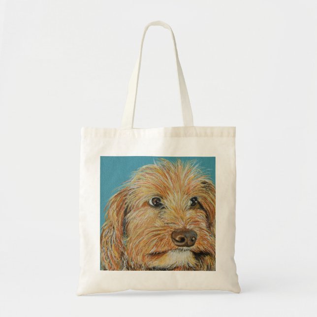 Tote Bag Peinture de chien de Lulu mignon (Devant)