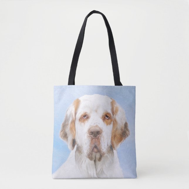 Tote Bag Peinture de Clumber Spaniel - Art original de chie (Devant)