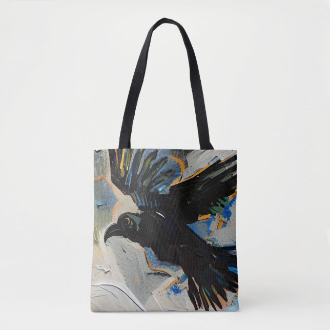 Tote Bag Peinture de corbeau (Devant)