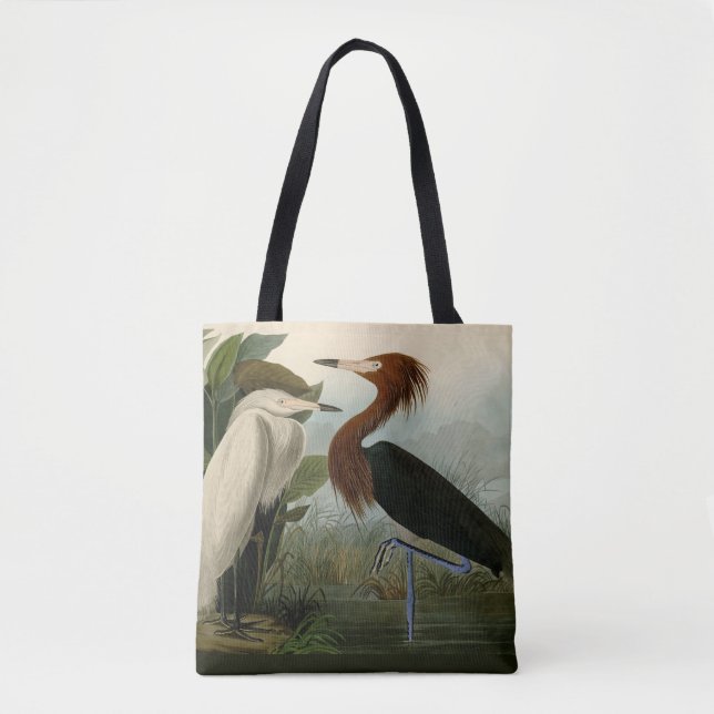Tote Bag Peinture de la faune d'Audubon Heron violet (Devant)