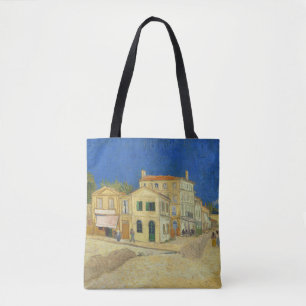 Tote Bag Peinture de la Maison Jaune avec Ciel Bleu de Van