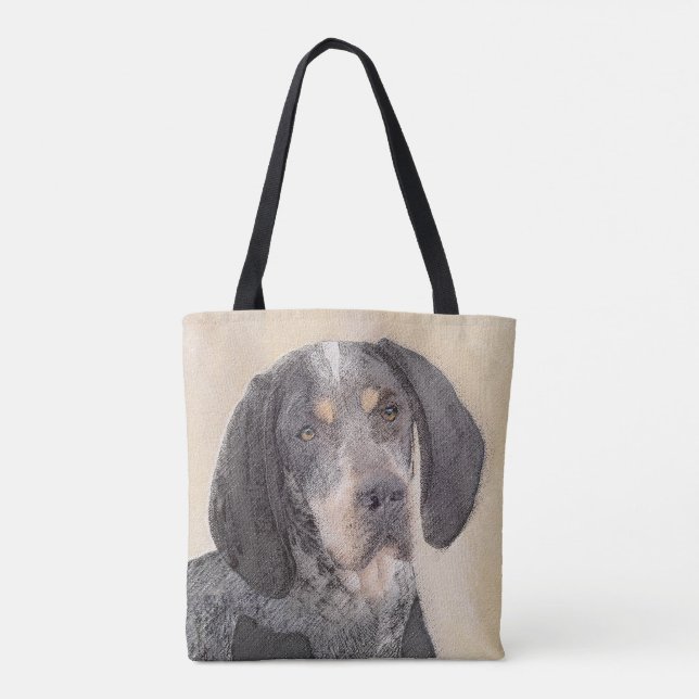 Tote Bag Peinture de linge bluetick - mignon chien original (Dos)