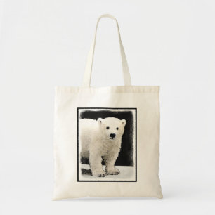 Tote Bag Peinture de l'ours polaire - Art original de la fa