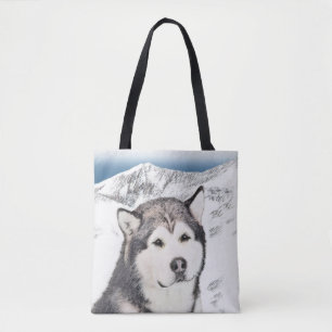 Tote Bag Peinture de malamut en Alaska - jolie art original