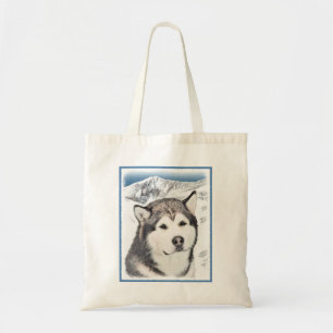 Tote Bag Peinture de malamut en Alaska - jolie art original