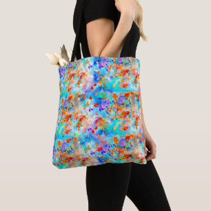 Tote Bag Peinture de peinture arc-en-ciel de couleur vive A