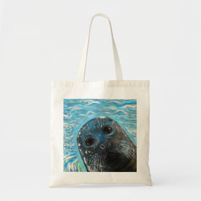 Tote Bag Peinture de phoque en pop-up (Devant)