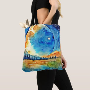 Tote Bag Peinture de pleine lune