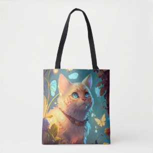 Tote Bag Peinture de portrait animal chat Caractère animal