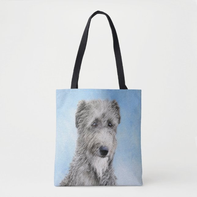 Tote Bag Peinture de Scottish Deerhound - Chien Original Mi (Devant)