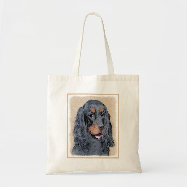 Tote Bag Peinture de Setter Gordon - Art Original et Mignon (Devant)
