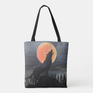 Tote Bag Peinture de silhouette de loup par Alfred Fox
