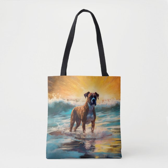 Tote Bag Peinture de surf de la plage de Boxer (Devant)