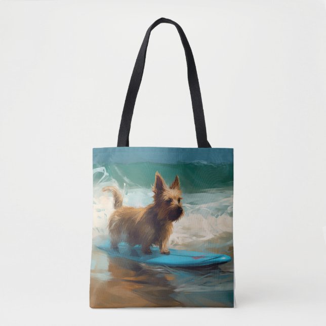 Tote Bag Peinture de surf de plage de Terrier Australien (Devant)
