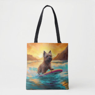Tote Bag Peinture de Surf sur Plage de Terrier Cairn