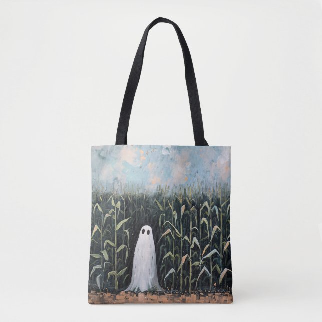 Tote Bag Peinture de terrain de maïs fantôme lunaire (Devant)