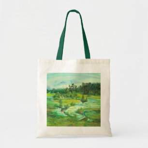 Tote Bag peinture de vallée verte Aquarelle