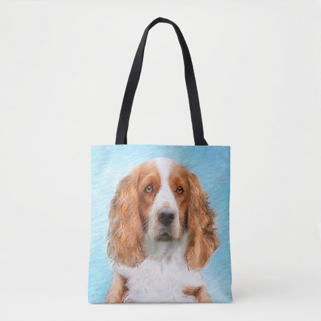 Tote Bag Peinture de Welsh Springer Spaniel - Art canin ori (Devant)