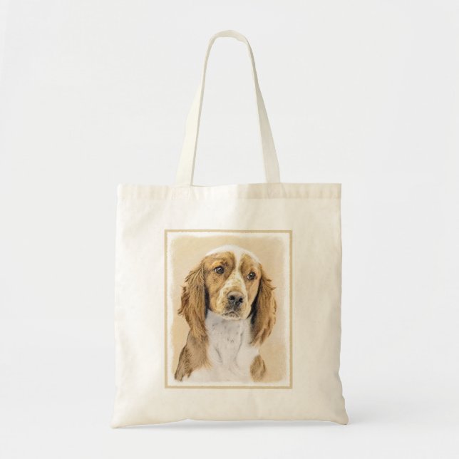 Tote Bag Peinture de Welsh Springer Spaniel - Art original  (Devant)