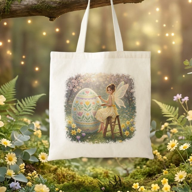 Tote Bag Peinture d'oeuf de fée de Pâques Printemps (Créateur téléchargé)