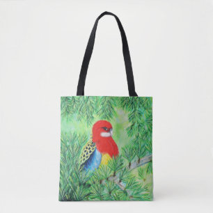 Tote Bag Peinture d'oiseaux Rosella