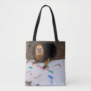 Tote Bag Peinture D'or-Dirigée de Tamarin de lion