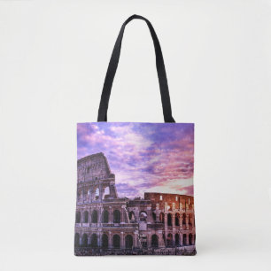 Tote Bag Peinture du Colisée à Rome au coucher du soleil