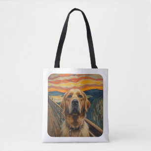 Tote Bag Peinture expressionniste angoissée Golden Retrieve