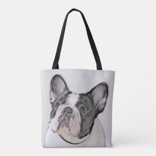Tote Bag Peinture française de Bulldog (Pied de broche) - A