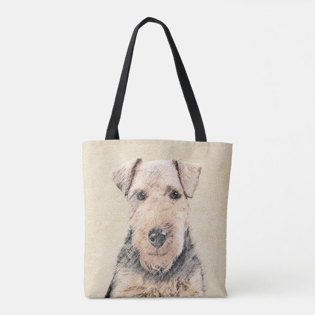Tote Bag Peinture galloise Terrier - Cute Original Chien Ar (Dos)