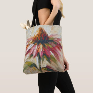 Tote Bag Peinture Impasto Fleur de Cône