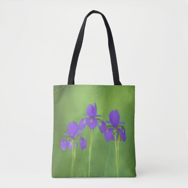 Tote Bag Peinture Iris Violet - Art Fleur Originale (Devant)
