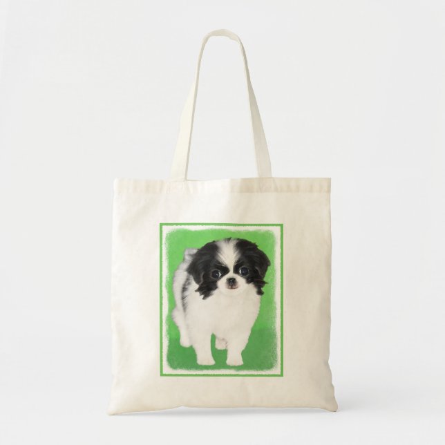 Tote Bag Peinture japonaise de chiot - Art original de chie (Devant)