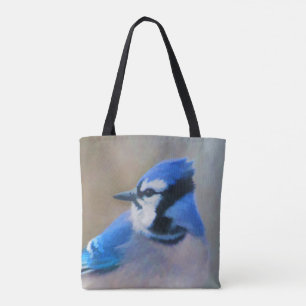 Tote Bag Peinture Jay Bleu - Art Oiseau Original