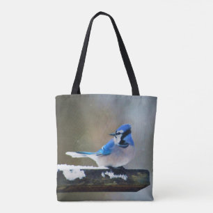 Tote Bag Peinture Jay Bleu - Art Oiseau Original