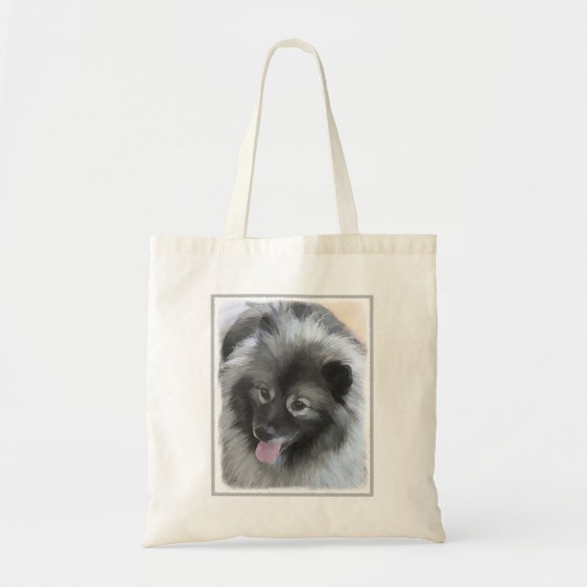 Tote Bag Peinture Keeshond Bailey - Cute Original Chien Art (Devant)